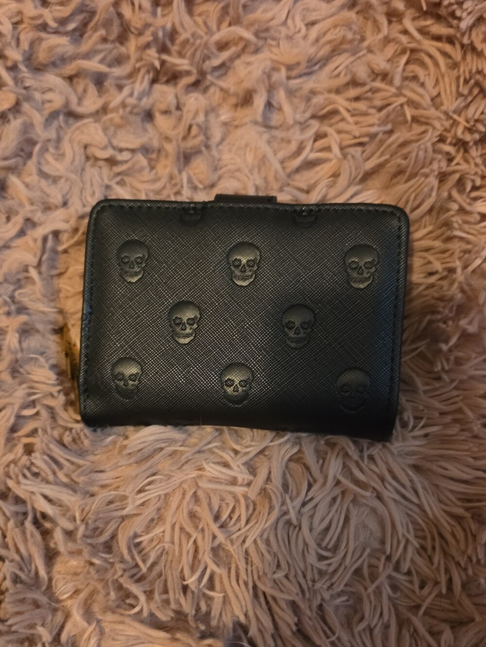 Betsey JOHNSON black Skull-Embossed Leather Wallet - Women's Accessory